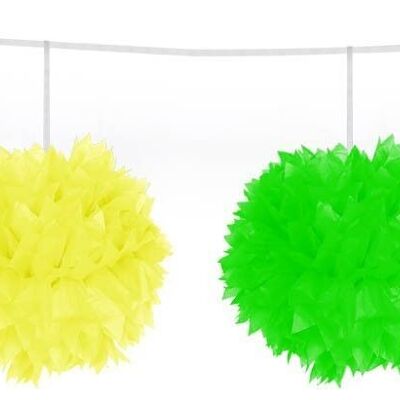 Meerkleurige Neon Pompom slinger - 3 meter