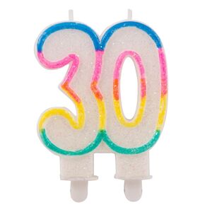 Bougies scintillantes 30 ans avec 2 supports