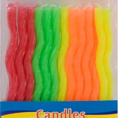 Spiral Candles with Holders - 24 pieces