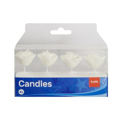 White Rose Candles - 4 pieces