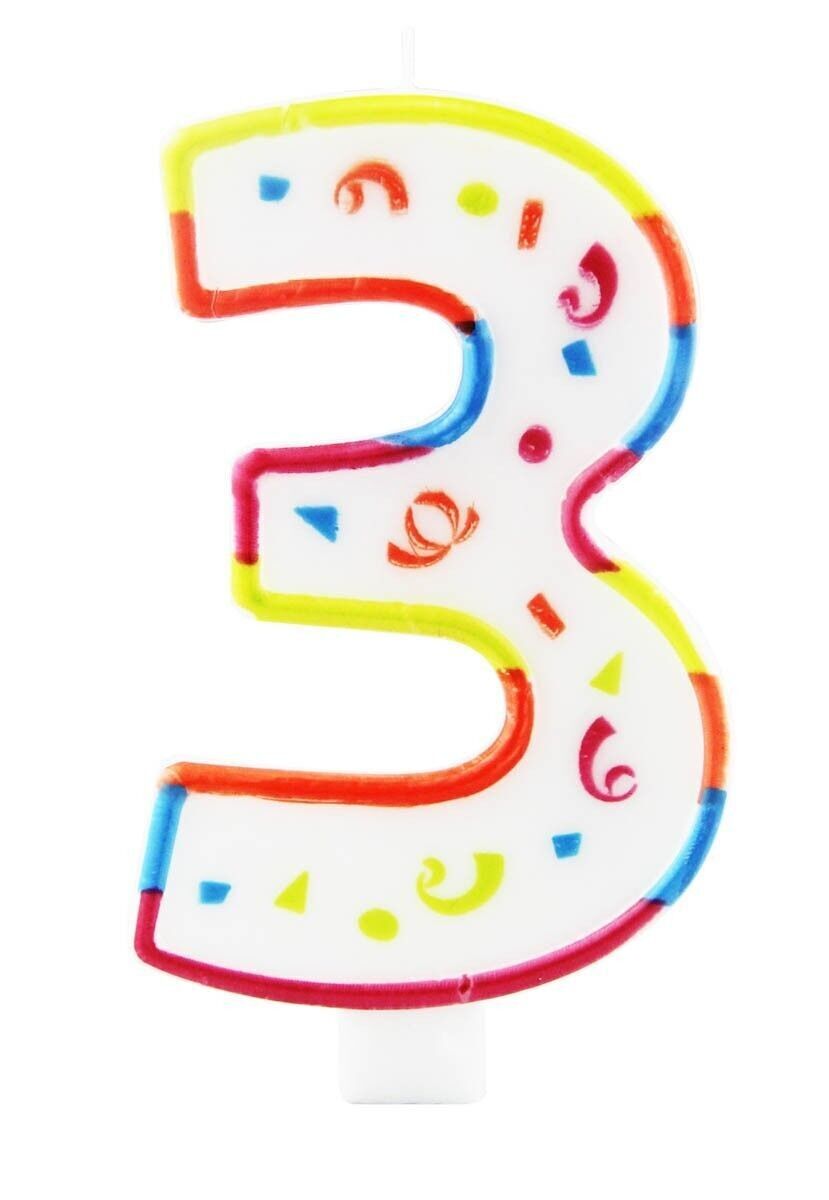 XL-Kerze 3 Jahre mit Halter