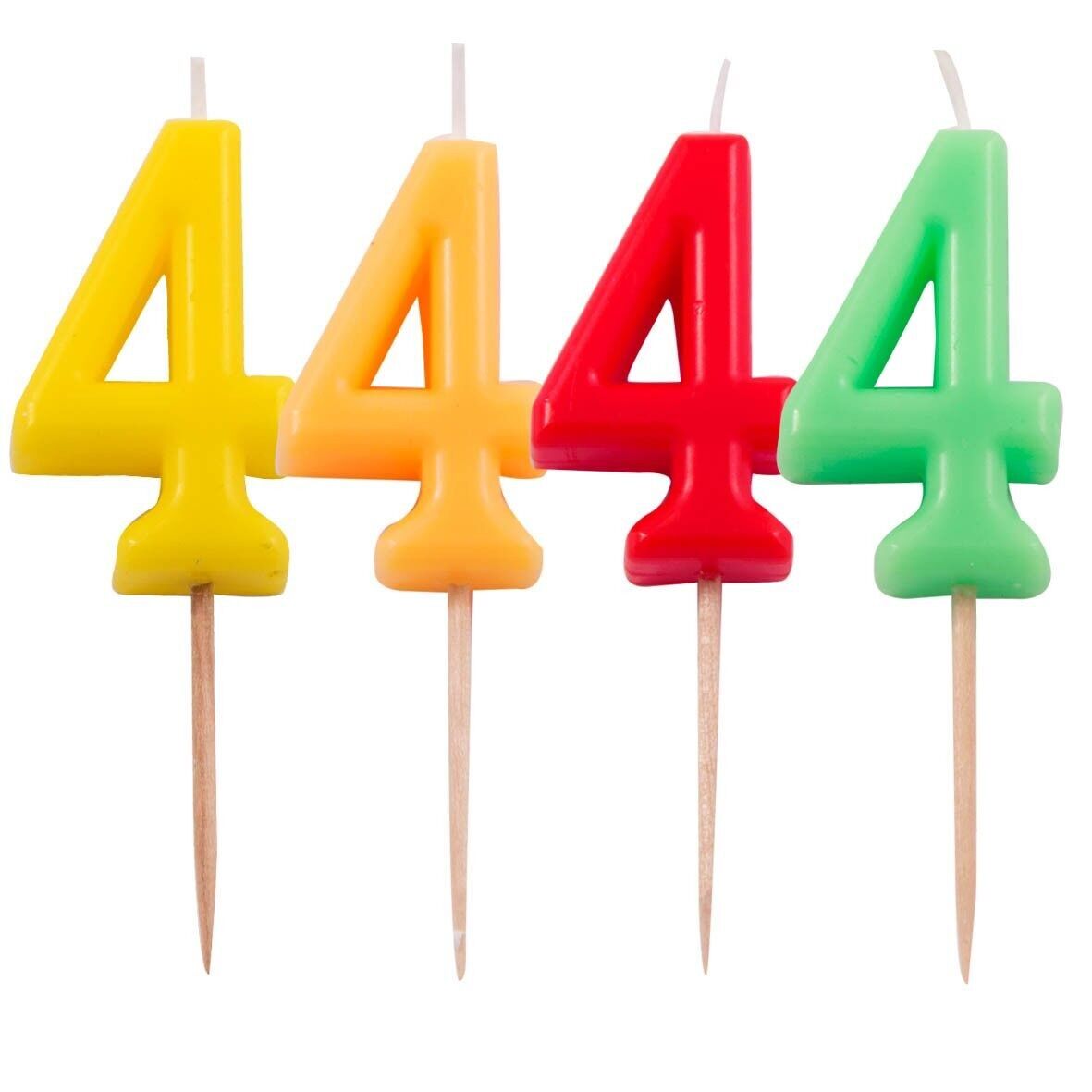 Candela numero 4 colore neon