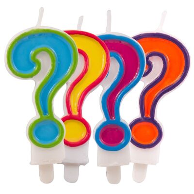 Candle secret question mark in cheerful colors
