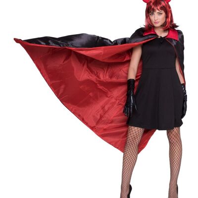 Capa Vampiro Halloween - Reversible Rojo-Negro