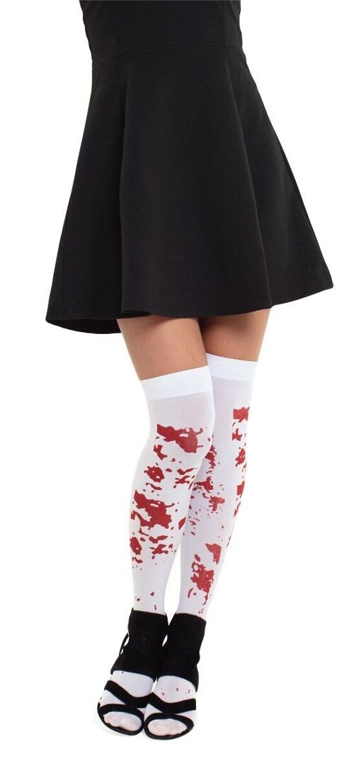 Kousen Stay-up Stockings Wit met Bloed