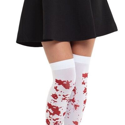 Kousen Stay-up Stockings Wit met Bloed