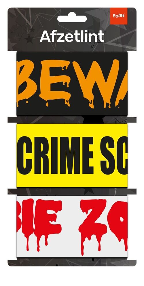 Markeerlinten Crime scene-Beware-Zombie zone - 3 stuks