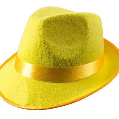 Sombrero Trilby amarillo flúor