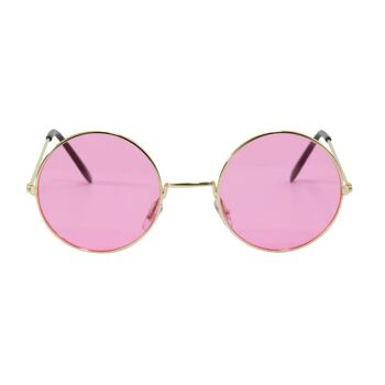 Lunettes hippie avec lunettes roses 2