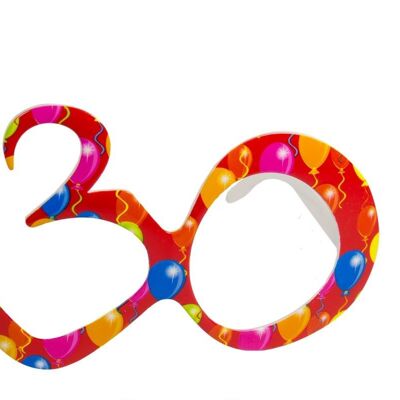 Red Glasses 30 Years Balloons