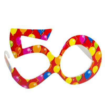 Red Glasses 50 Years Balloons