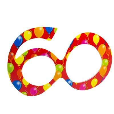 Red Glasses 60 Years Balloons
