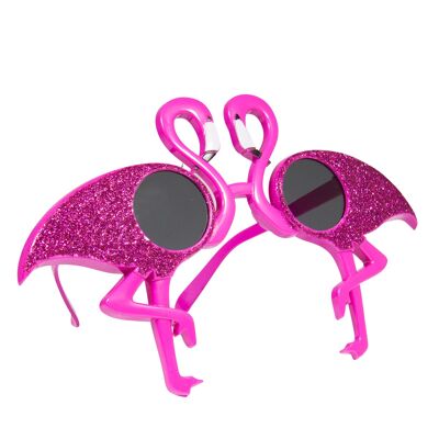 Rosa Brille mit Flamingos