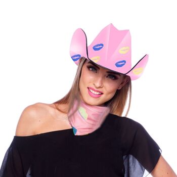 Lèvres de chapeau de cowboy rose 1