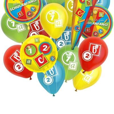 Heliumzylinder BalloonGaz 30 'Schulanfang' mit Luftballons und Schleife