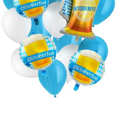 Helium Cylinder BalloonGaz 30 'October Beer Festival' with Balloons and Ribbon
