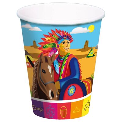 Indians Party Cups 250ml - 8 pezzi