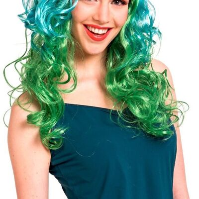 Parrucca verde brillante con riccioli