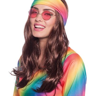 Hippie-Perücke mit Stirnband
