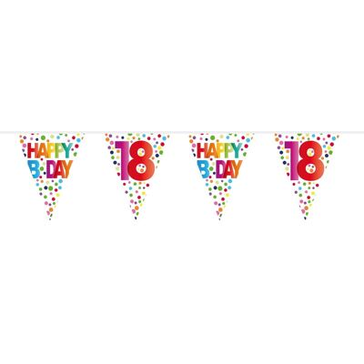 18 Years Happy Bday Dots Bunting - 10 meters