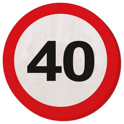40 Years Traffic Sign Napkins - 20 pieces