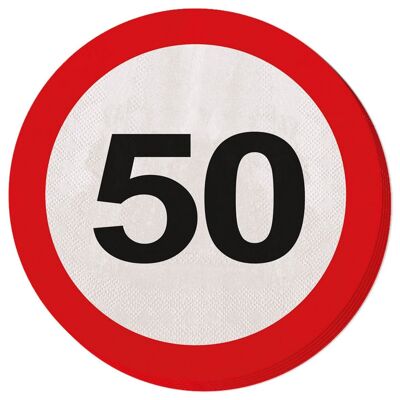 Tovaglioli per segnaletica stradale 50 anni - 20 pezzi