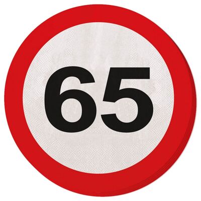 65 Years Traffic Sign Napkins - 20 pieces