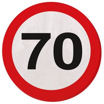 Serviettes de signalisation 70 ans - 20 pièces 2