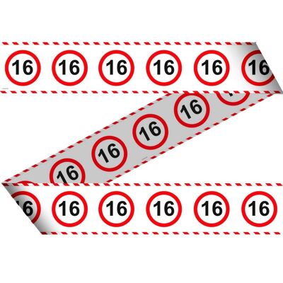 Cinta de barrera de señales de tráfico de 16 años - 15 metros