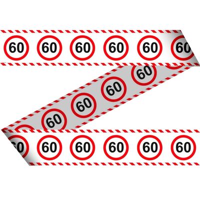 60 Years Traffic Sign Barrier Tape - 15 mètres