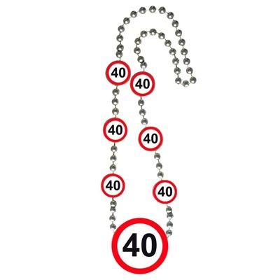 40 Years Traffic Sign Necklace