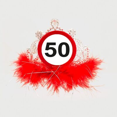 Tiara de señal de tráfico de 50 años
