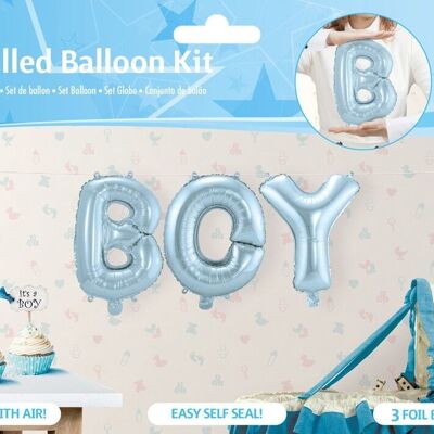 Babyblaue Folienballons Set BOY