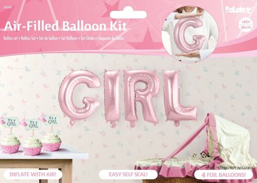 Baby Roze Folie Ballonnen Set GIRL
