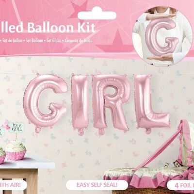 Baby Roze Folie Ballonnen Set GIRL