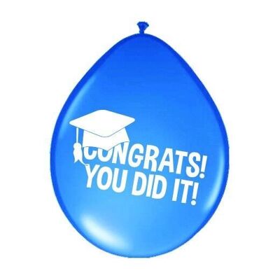 Ballonnen 'Congrats! You Did It!' 30cm - 8 stuks