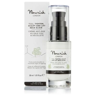 Nourish London Kale T.S.L Élixir pour resserrer, sculpter et soulever le cou 30ML