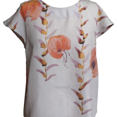 Summer top with orange jellyfish