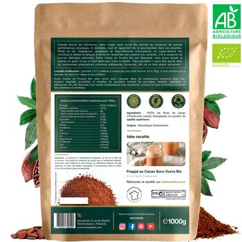 Cacao Sans Sucre en Poudre Bio 1KG 2