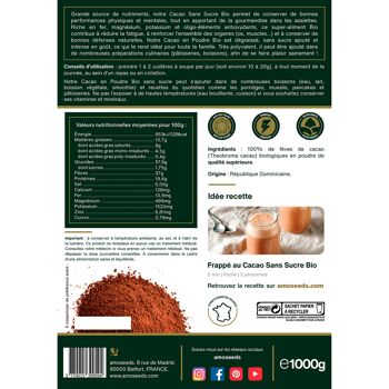 Cacao Sans Sucre en Poudre Bio 1KG 5