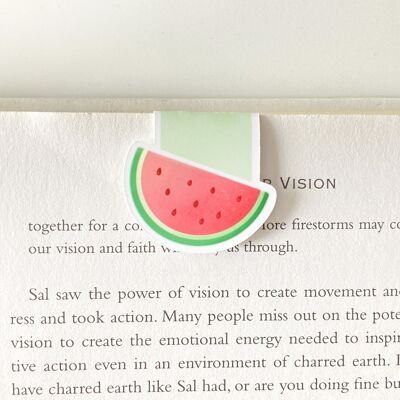 Watermelon Magnetic Bookmark | Cute Summer Stationery | Page Marker