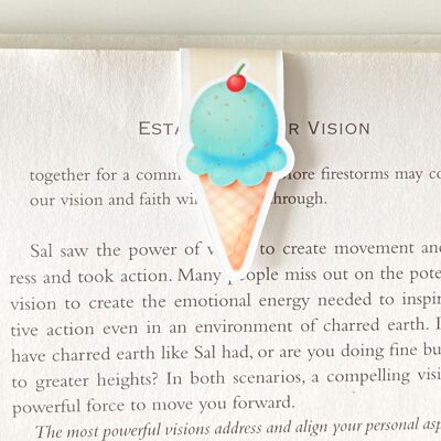 Ice cream Magnetic Bookmark | Cute Summer Stationery | Page Marker
