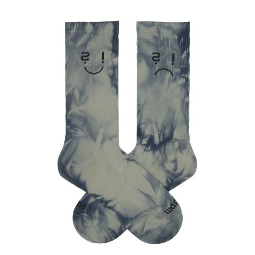 Classic Height Organic Cotton Crew Socks - Tie Dye Blue T36