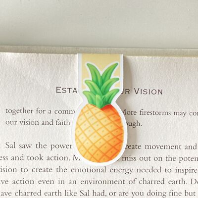 Pineapple Magnetic Bookmark | Cute Summer Stationery | Page Marker