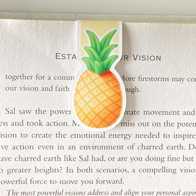 Pineapple Magnetic Bookmark | Cute Summer Stationery | Page Marker