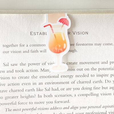 Cocktail Magnetic Bookmark | Cute Summer Stationery | Page Marker