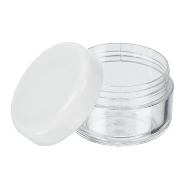 Vaso cosmetico, plastica, coperchio bianco, per 6 ml, Ø 2,9 cm, altezza: 2 cm