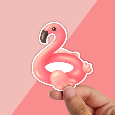 Flamingo Waterproof Vinyl Sticker, Summer Stationery,