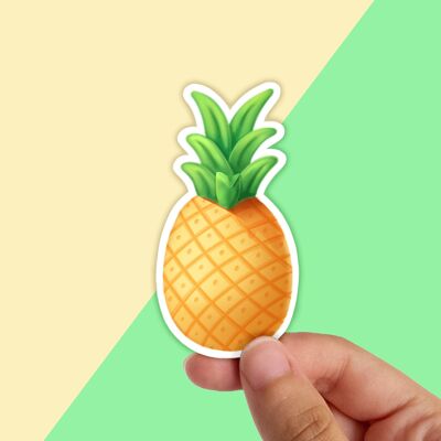 Pineapple Waterproof Vinyl Sticker, Summer Stationery, Fruit