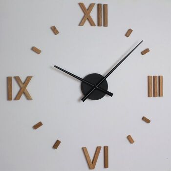 en bois de chêne : HolzKaspero Kasper'o'clock - l'horloge murale spéciale - argent